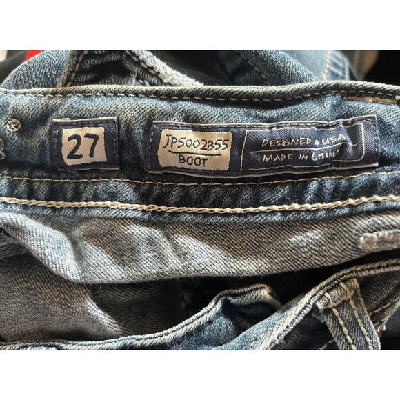 Miss Me Sz 27 Embellished Boot Cut Blue Denim Jeans - Picture 7 of 8